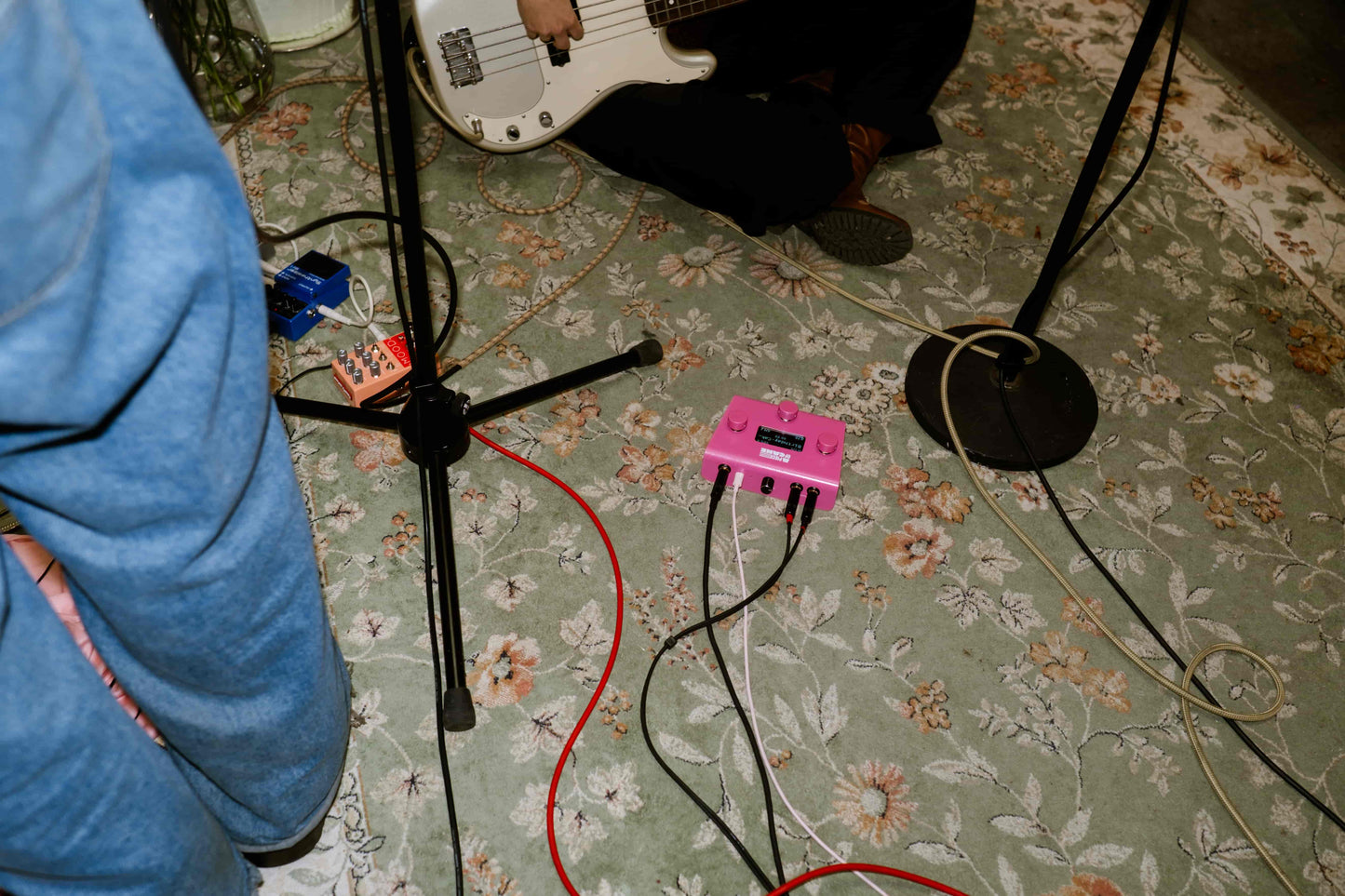 A piece of cake backing track player on a carpet